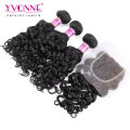 Brazilian Curly Virgin Hair Bundles with Lace Closure